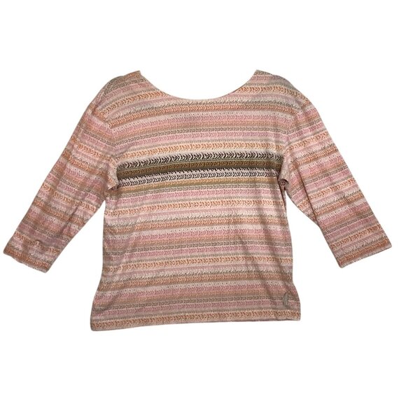 Woolrich Top Blouse Pink Orange Conch Patterned Women Small 100% Cotton - Picture 1 of 8
